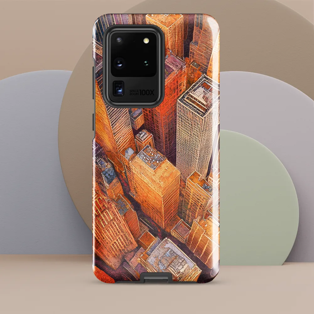 Urban Symphony in Orange and Purple