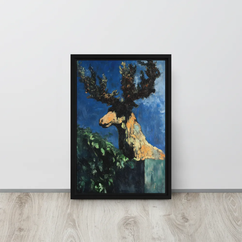 The Majestic Deer in Nature | Canvas with Black Frame | 12″×18″