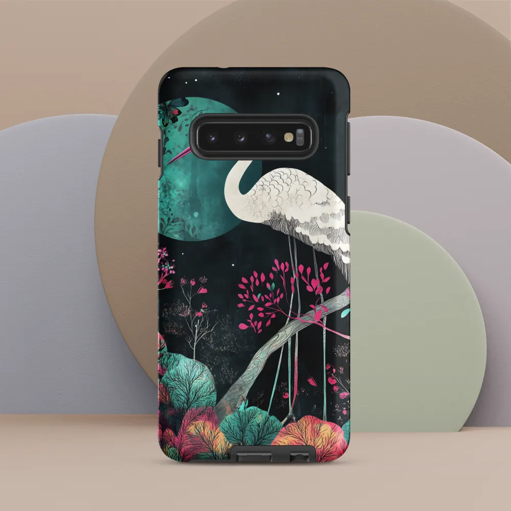 Ethereal Presence: Heron in a Floral Dreamscape