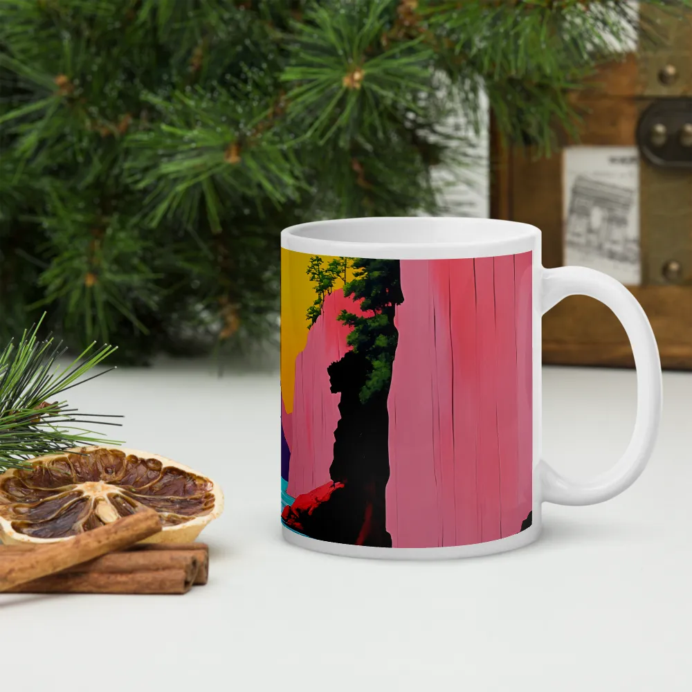 Dreamscape of Pink Cliffs and Turquoise Waters | Mugs | Multiple Sizes & Colors