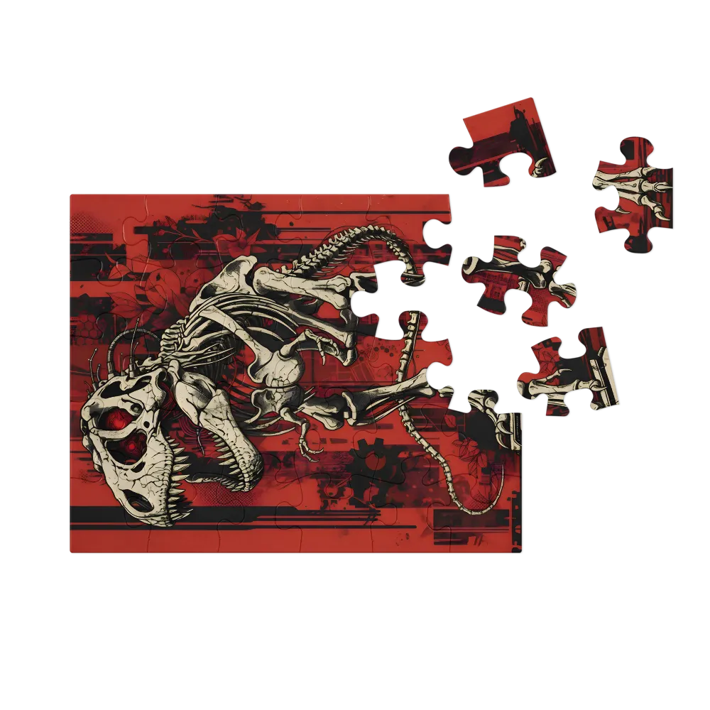 T. Rex Skeleton 
 Jigsaw Puzzle in Tin Box
