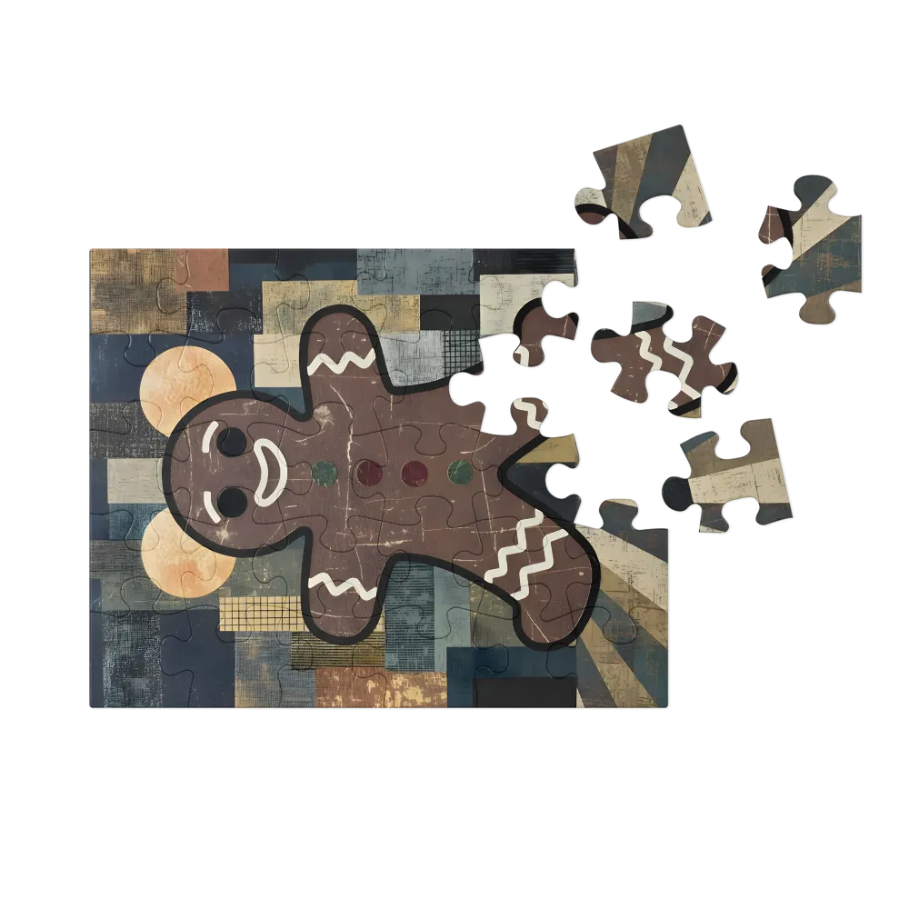 Patchwork Gingerbread 
 Jigsaw Puzzle in Tin Box