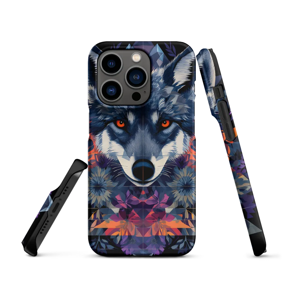 Mystical Wolf Amidst Floral Geometry