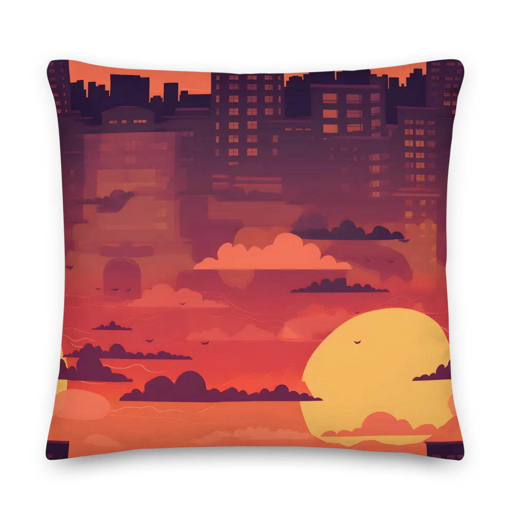 Serene Sunset Cityscape | Pillow & Pillow Case | Multiple Sizes