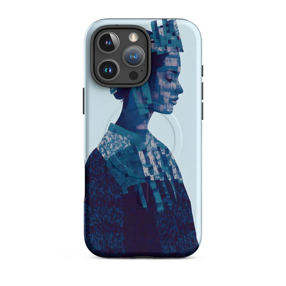 Digital Portrait in Abstract Blue
