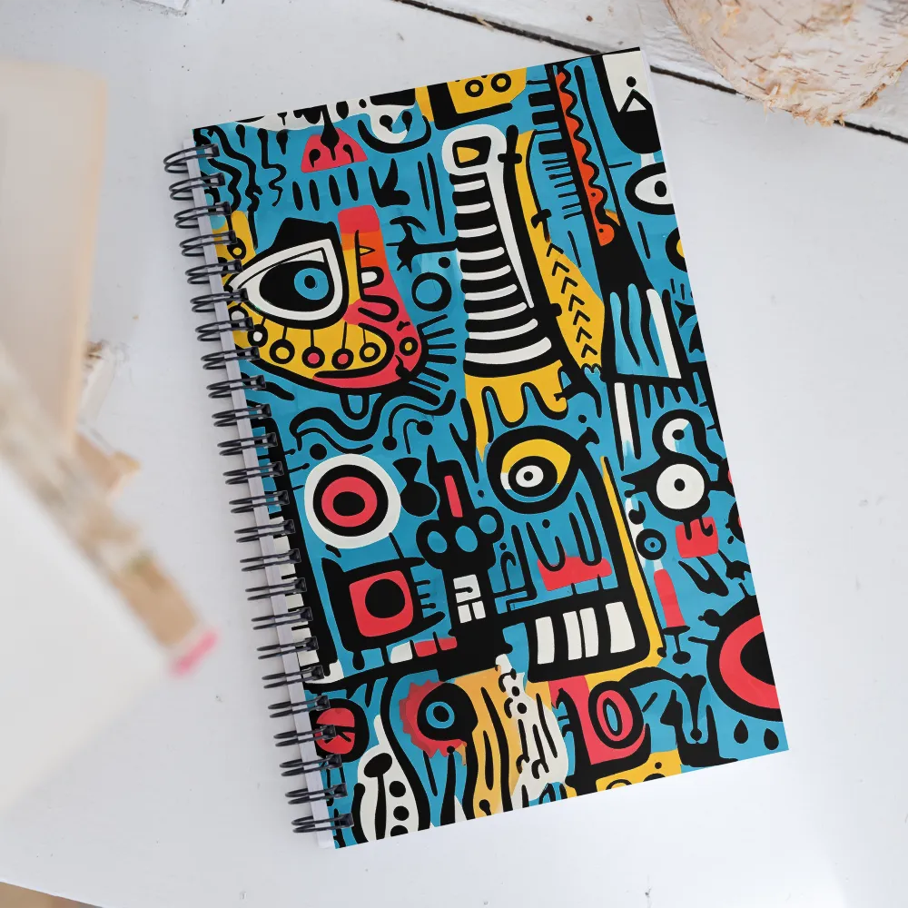 Intricate Playfulness in Geometric Abstract | Spiral Notebook