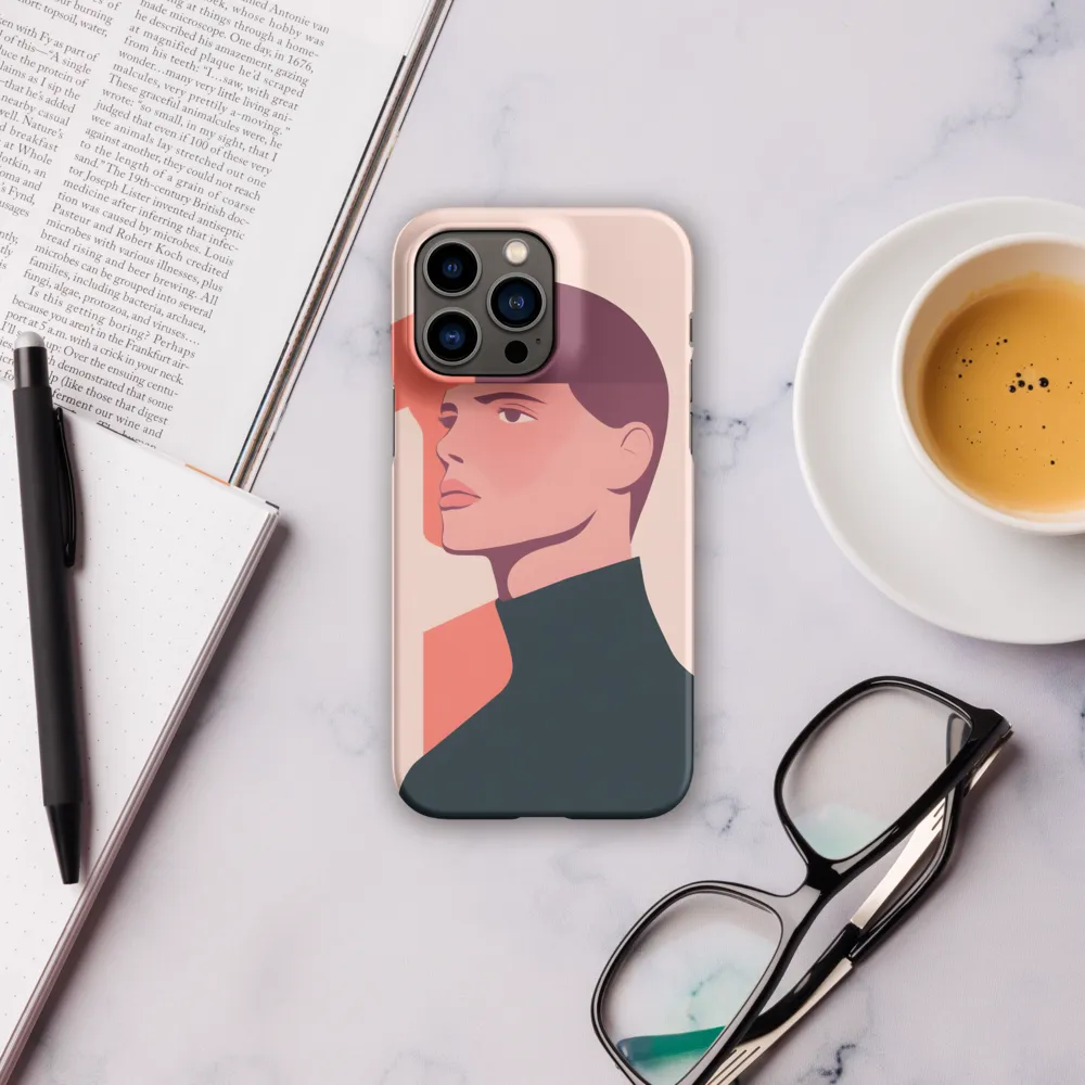 Contemplative Portrait in Minimalism | Phone Case |  14 Pro Max | Snap Case | Matte