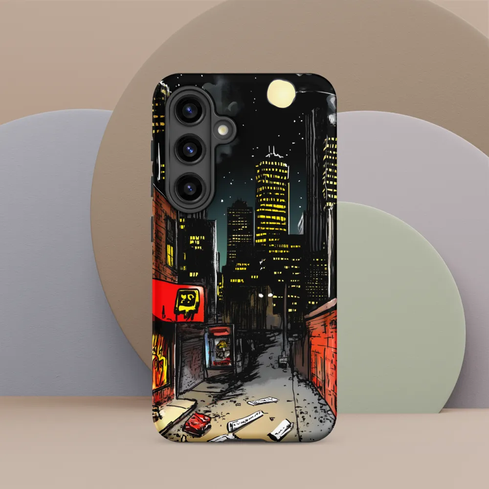 Nocturnal Cityscape: The Hidden Alley | Phone Case |  S24 | Tough Case | Matte