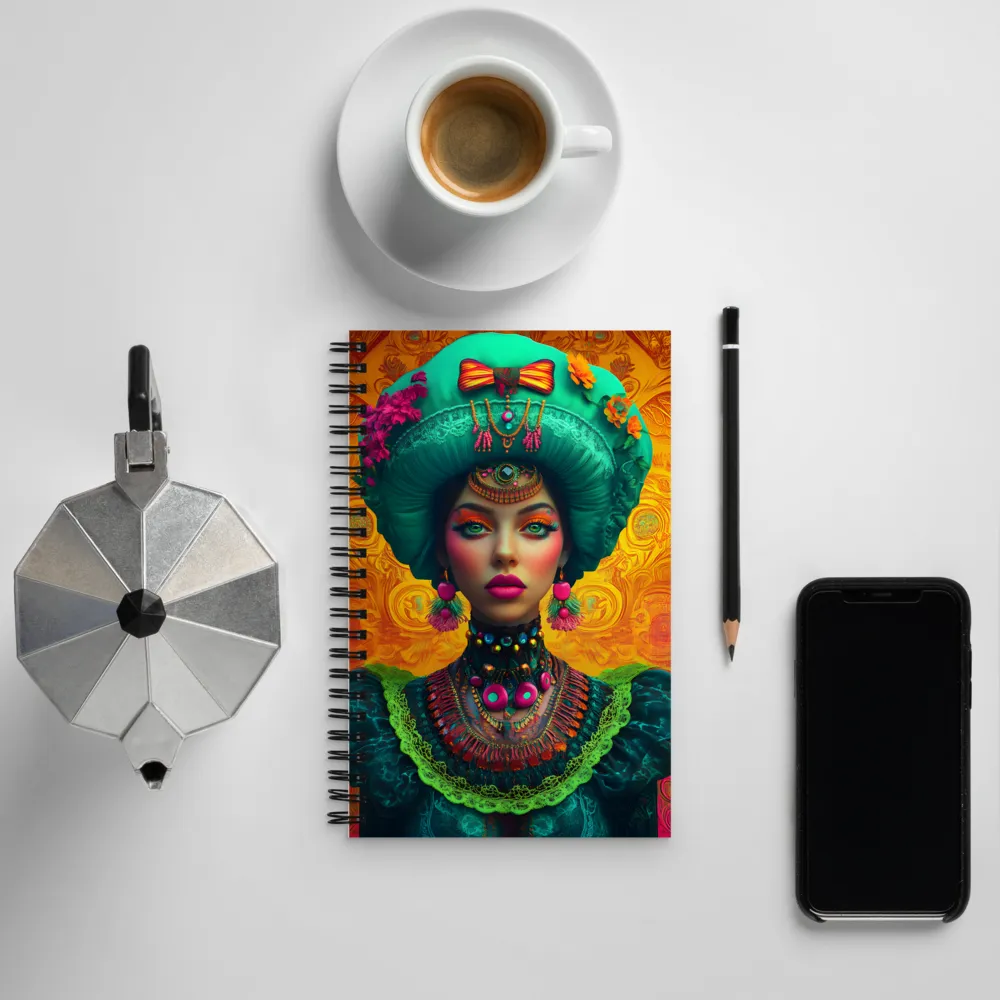 Feminine Elegance in Surreal Splendor | Spiral Notebook