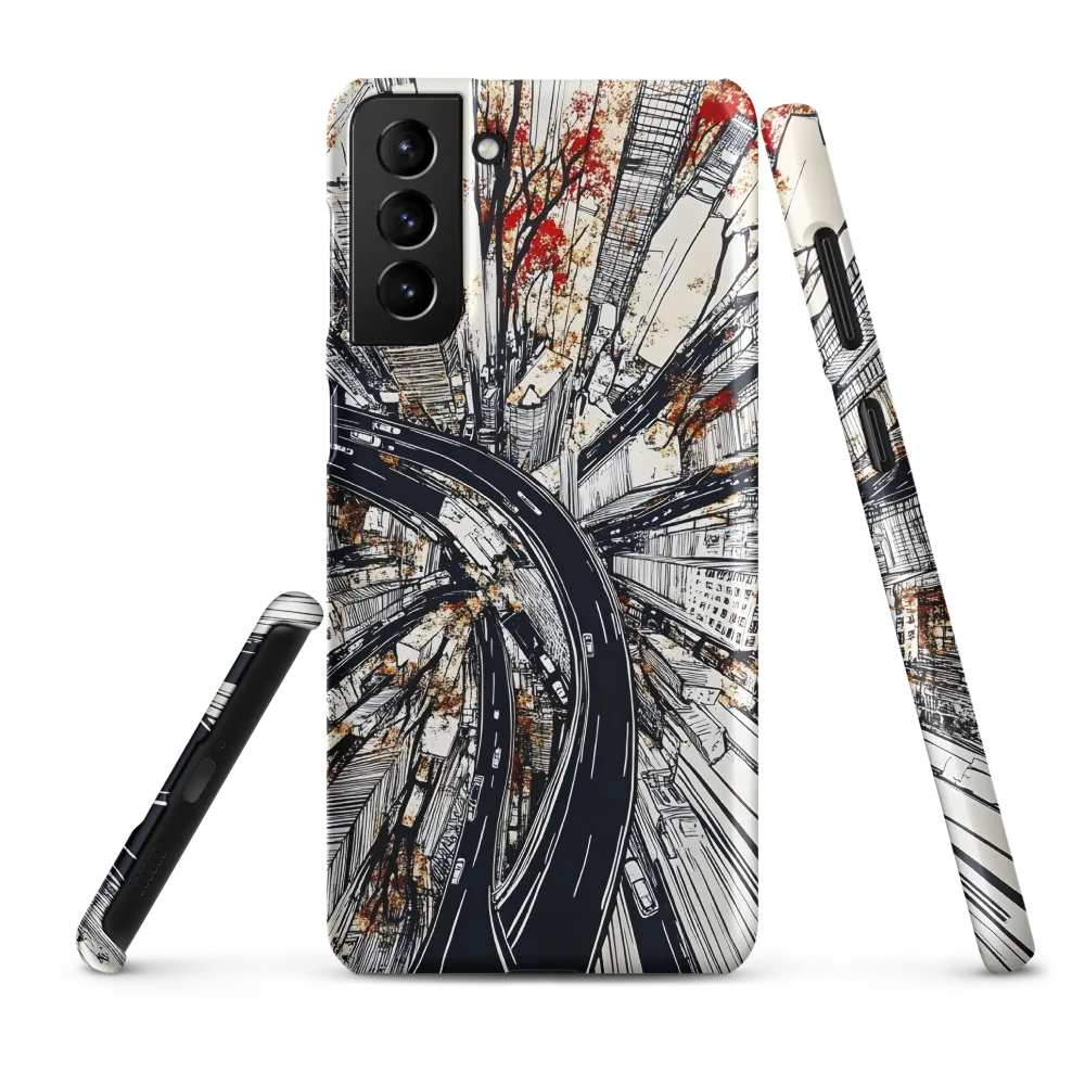 Urban Symphony: Aerial View of Life | Phone Case |  S21 Plus | Snap Case | Matte