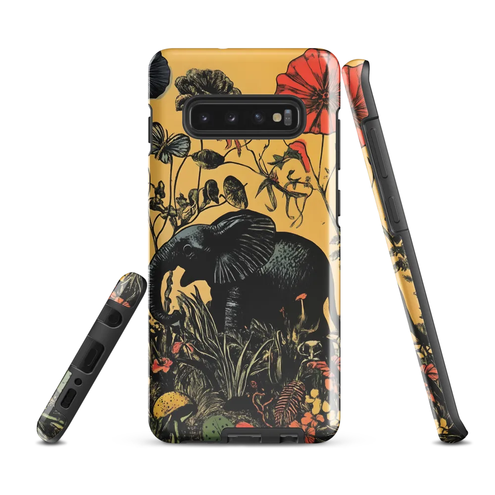 Floral Majesty: The Elephant's Sanctuary | Phone Case |  S10 Plus | Tough Case | Glossy