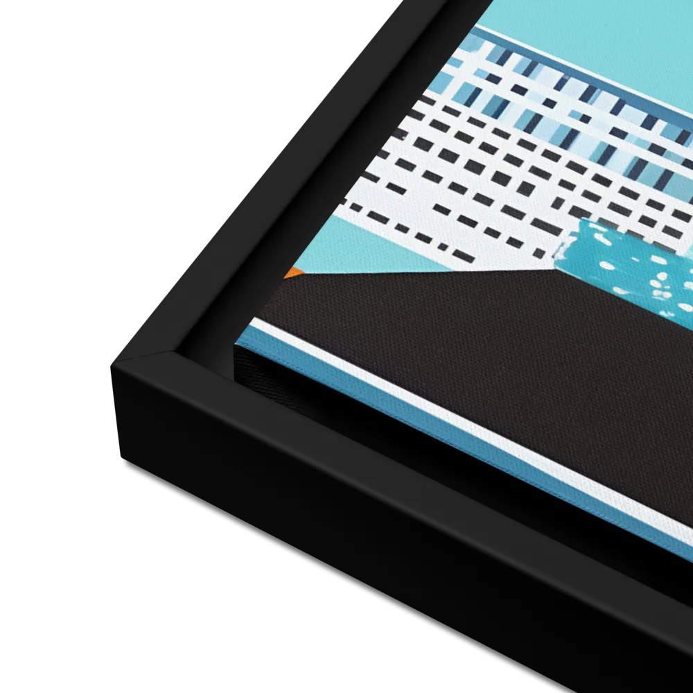 Urban Symphony: A Modern Cityscape | Canvas with Black Frame | 18″×24″