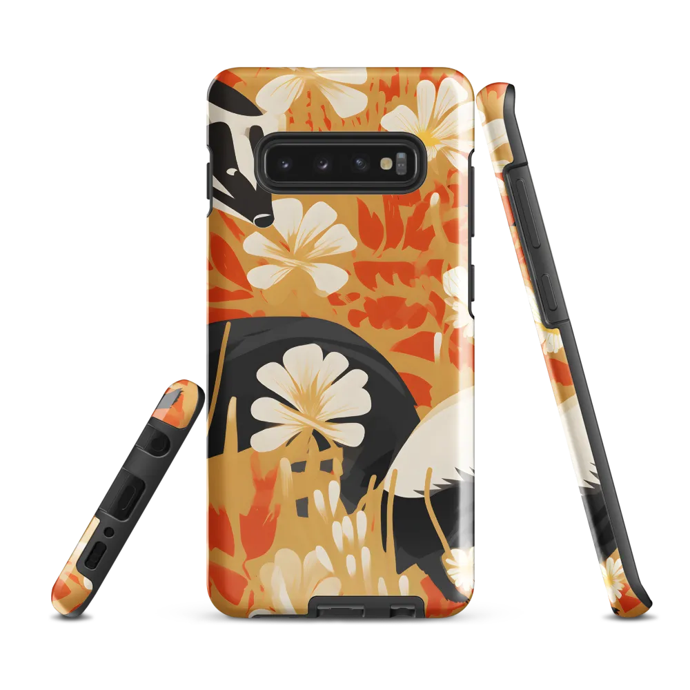 Whimsical Badgers in Bloom | Phone Case |  S10 Plus | Tough Case | Glossy