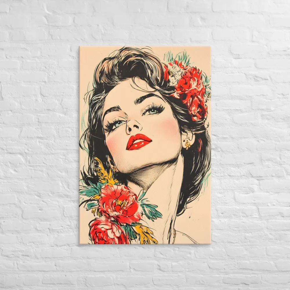 Radiance in Red: A Portrait of Elegance | Canvas | 32″×48″