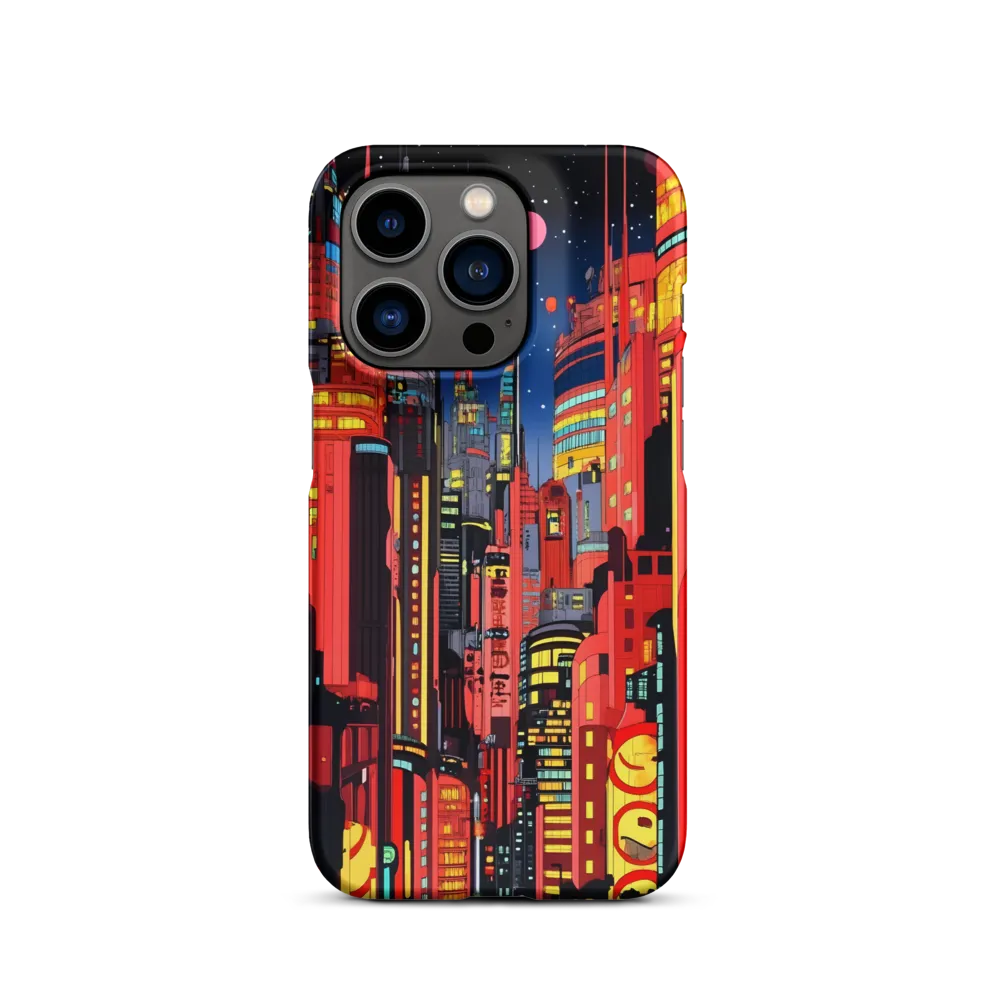Neon Dreams: A Cyberpunk Cityscape | Phone Case |  14 Pro | Snap Case | Matte