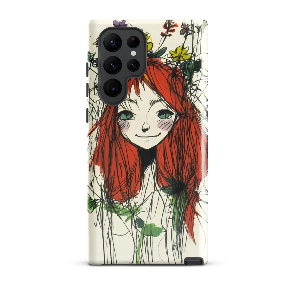 Whimsical Floral Portrait | Phone Case |  S22 Ultra | Tough Case | Glossy