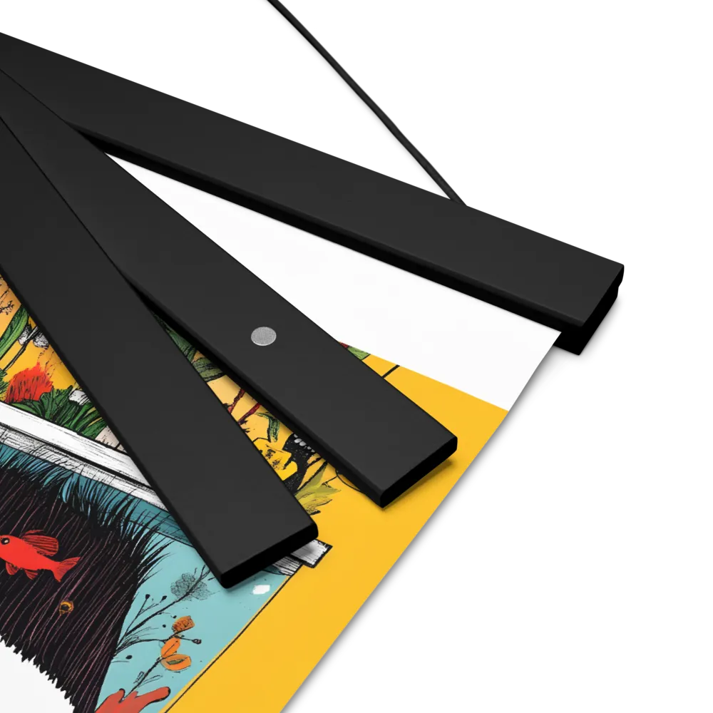 Whimsical Garden Head | Poster With Black Wood Hanger | 8″×10″