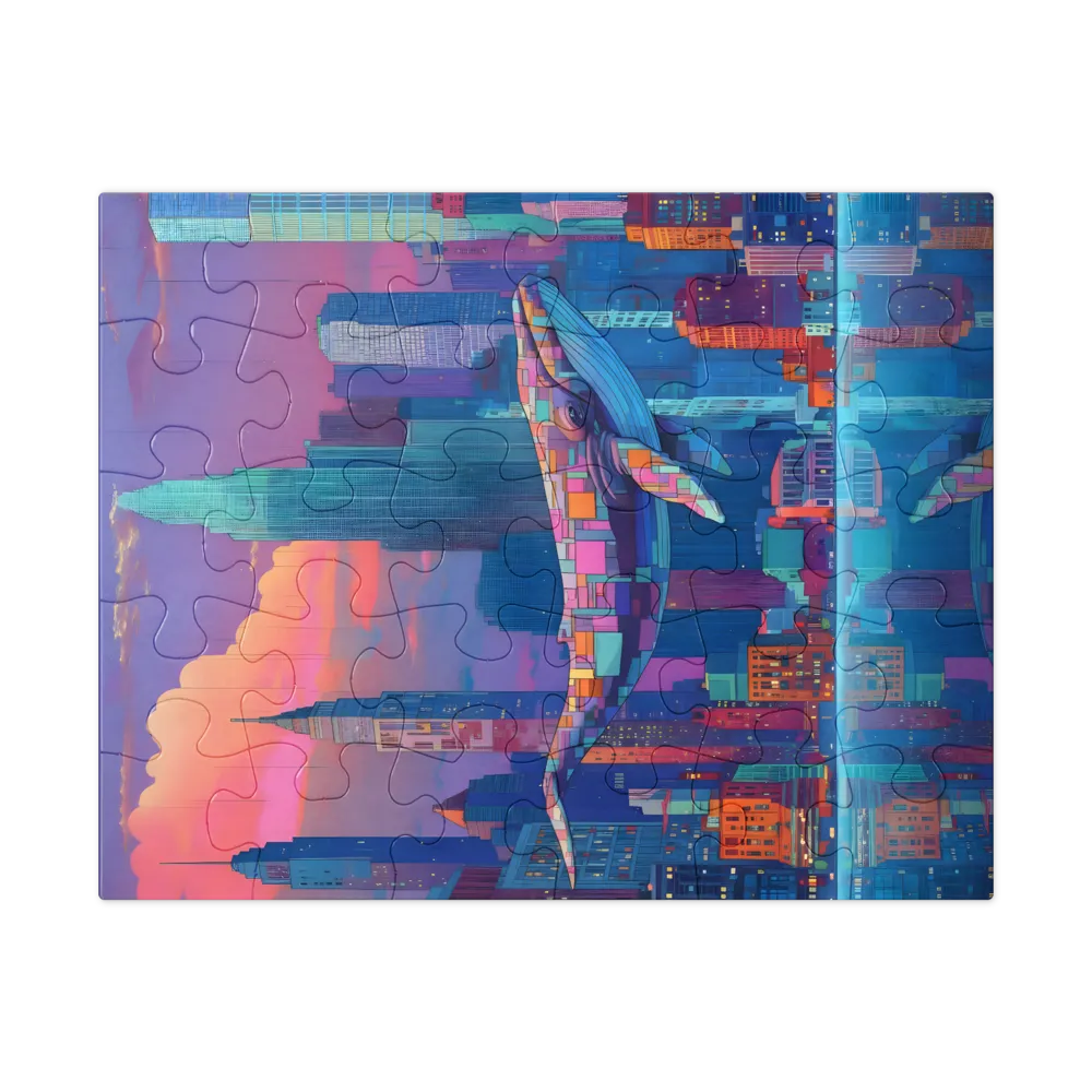 Neon City Whale 
 Jigsaw Puzzle in Tin Box