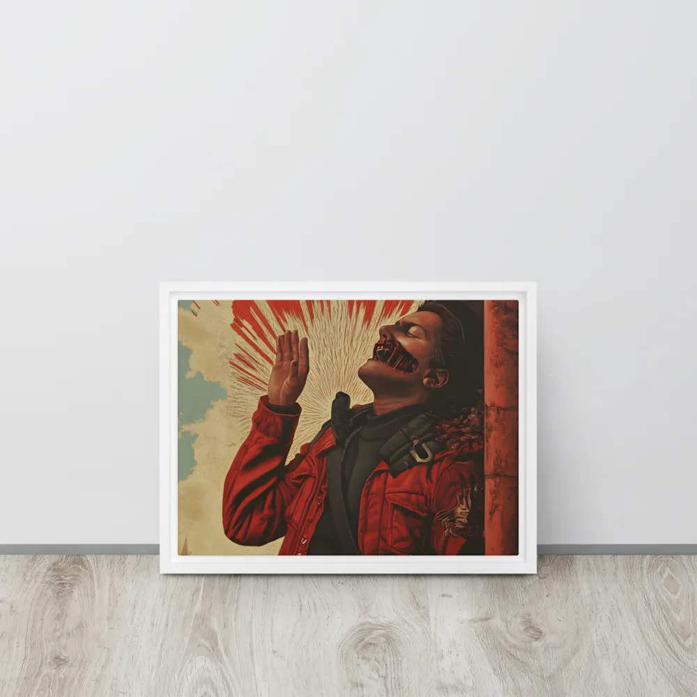 Defiant Echoes of Ruin | Canvas with White Frame | 12″×16″