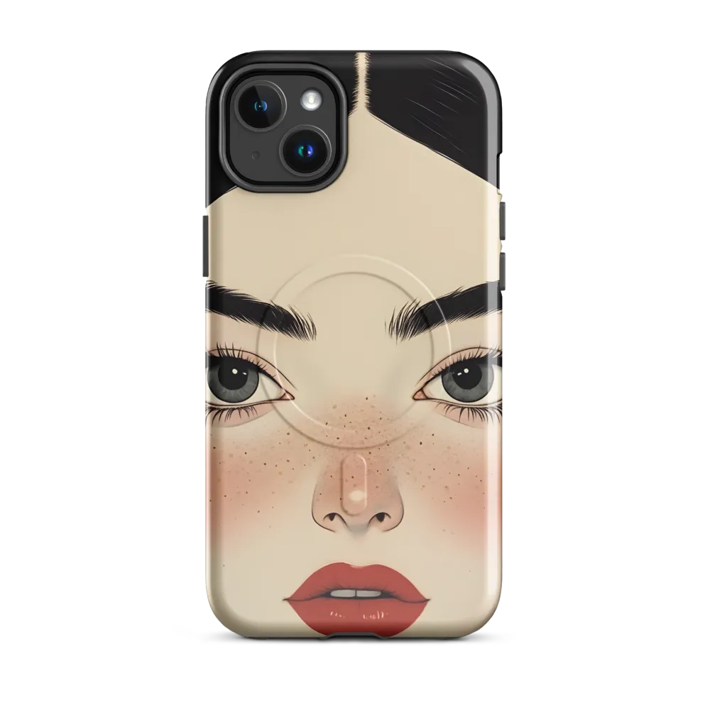Serenity Captured: A Modern Portrait | Phone Case |  14 Plus | MagSafe® Tough Case | Glossy