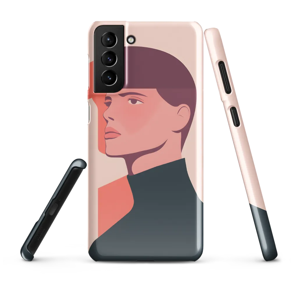 Contemplative Portrait in Minimalism | Phone Case |  S21 Plus | Snap Case | Glossy