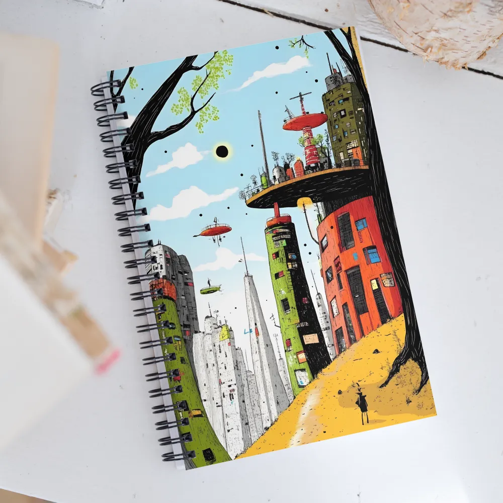 Futuristic Urban Dreamscape | Spiral Notebook