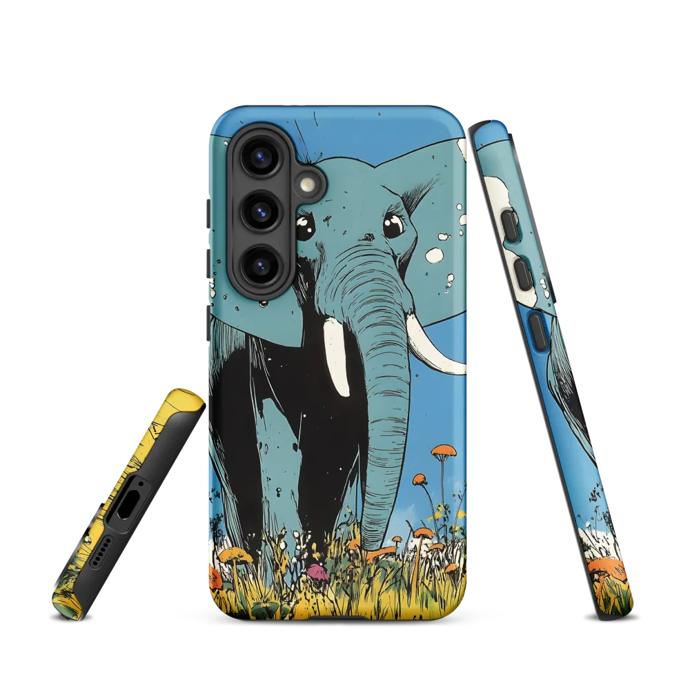 Whimsical Blue Elephant in Bloom