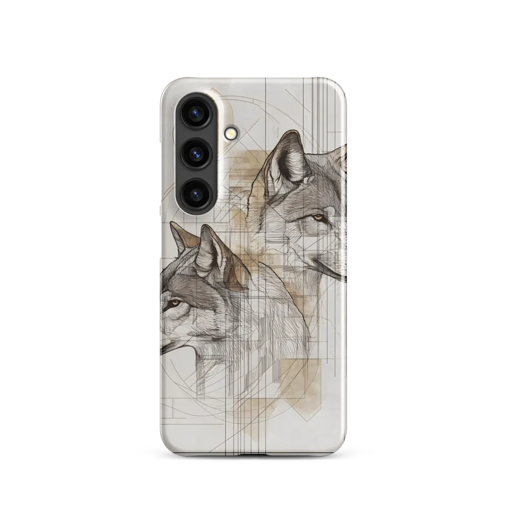 Geometric Harmony: The Essence of Wolves | Phone Case |  S24 | Snap Case | Glossy