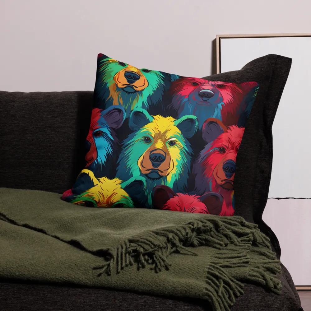 The Colorful Essence of Bears | Pillow | 22″×22″