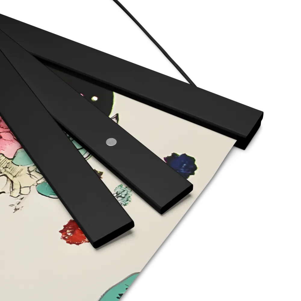 Whimsical Garden Reverie | Poster With Black Wood Hanger | 16″×16″
