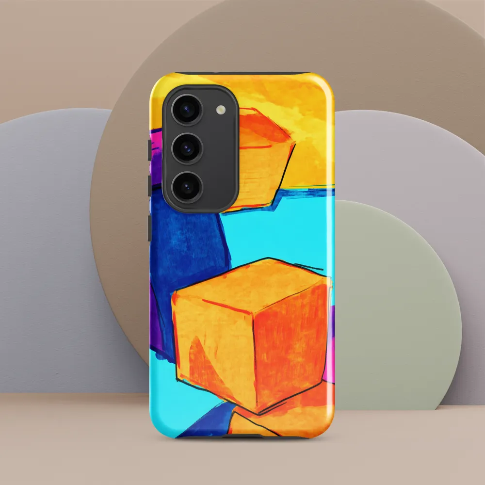 Playful Cubes in Vibrant Harmony | Phone Case |  S23 | Tough Case | Glossy