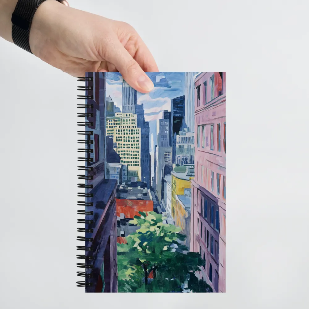 Urban Symphony: A Cityscape in Color | Spiral Notebook