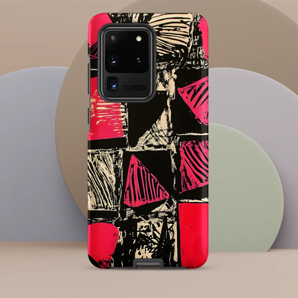Geometric Symphony in Pink and Black
