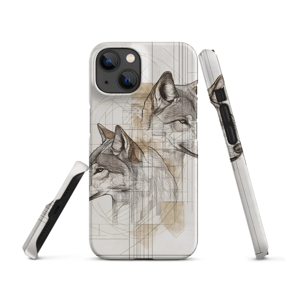 Geometric Harmony: The Essence of Wolves | Phone Case |  14 | Snap Case | Matte
