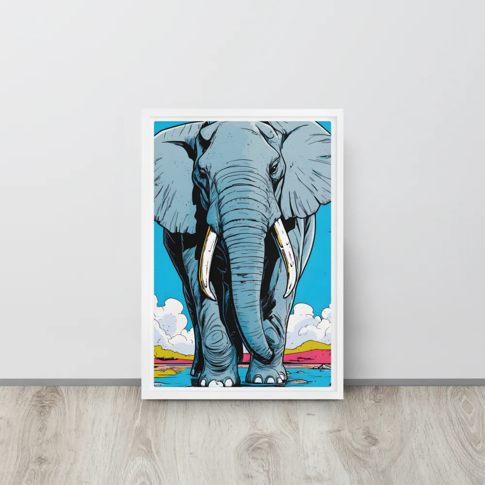 Majestic Presence: The Elephant | Canvas with White Frame | 12″×18″