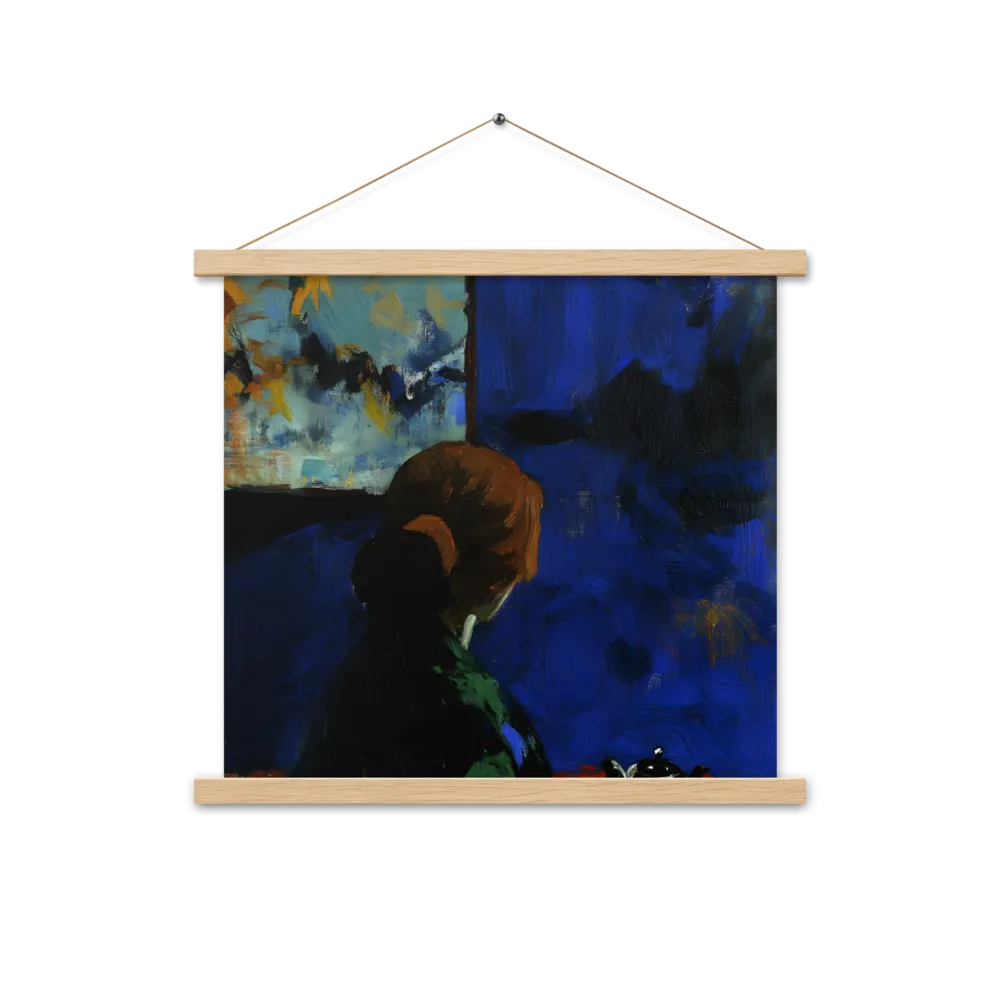 Contemplation Under the Night Sky | Poster With Oak Wood Hanger | 18″×18″