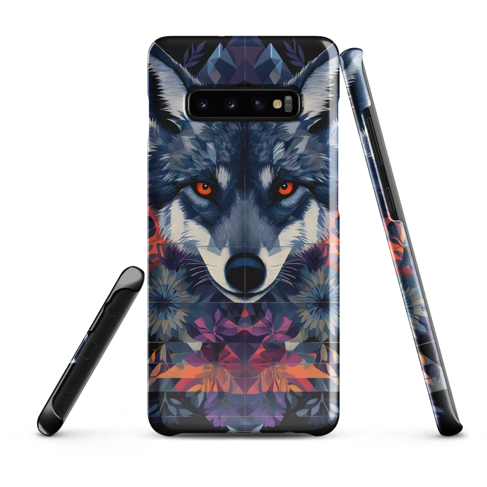 Mystical Wolf Amidst Floral Geometry | Phone Case |  S10 Plus | Snap Case | Glossy