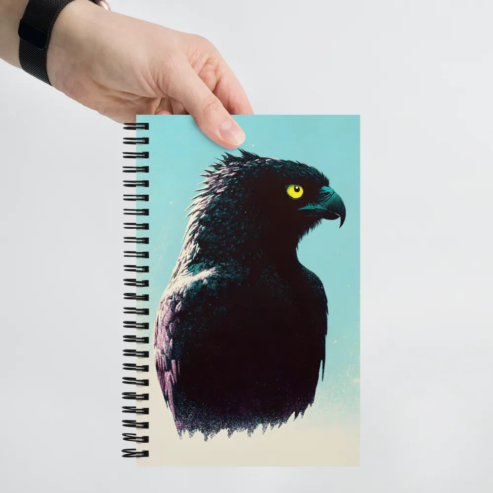 Eagle in Shadows: A Digital Odyssey | Spiral Notebook