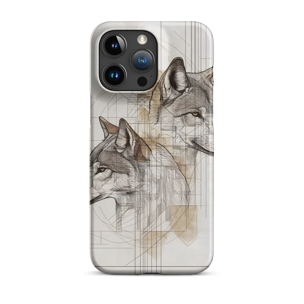 Geometric Harmony: The Essence of Wolves | Phone Case |  15 Pro Max | Snap Case | Matte
