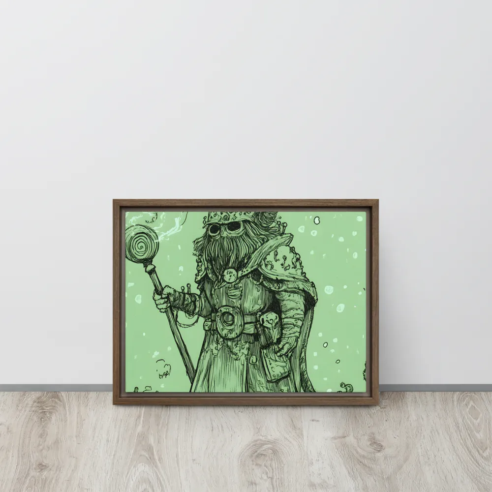 The Enigmatic Wizard | Canvas with Brown Frame | 12″×16″