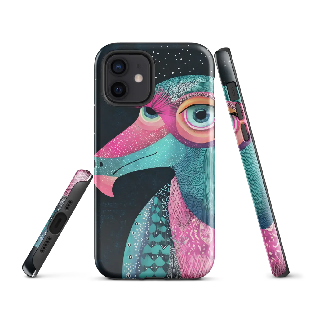 Whimsical Vulture: A Dance of Colors | Phone Case |  12 | Tough Case | Glossy