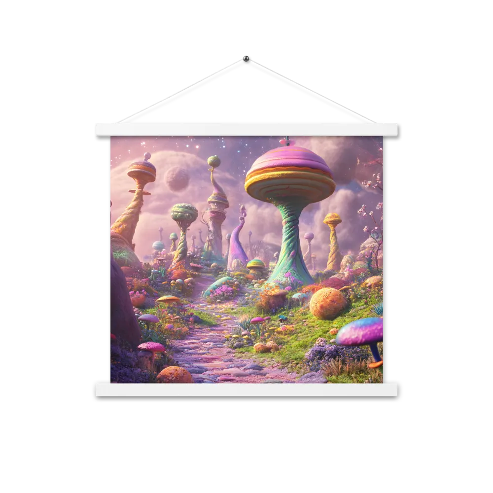 Whimsical Worlds: A Journey Through Fantasy | Poster With White Wood Hanger | 18″×18″