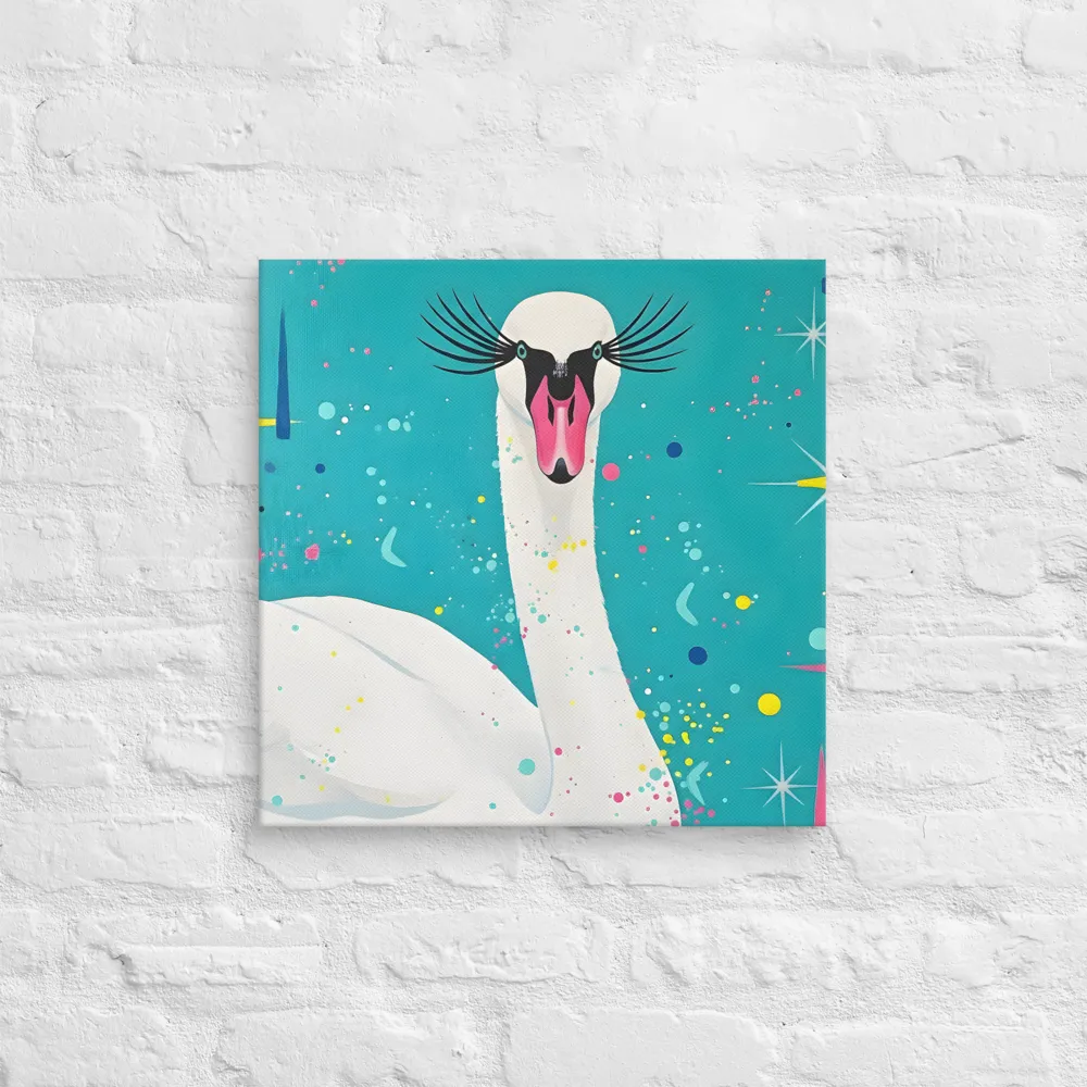 Glam Swan 
 Canvas | 18″x 18″