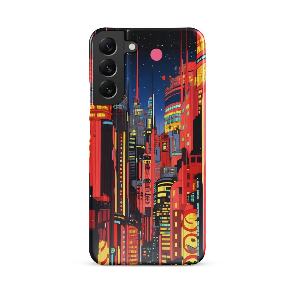 Neon Dreams: A Cyberpunk Cityscape | Phone Case |  S22 Plus | Snap Case | Glossy