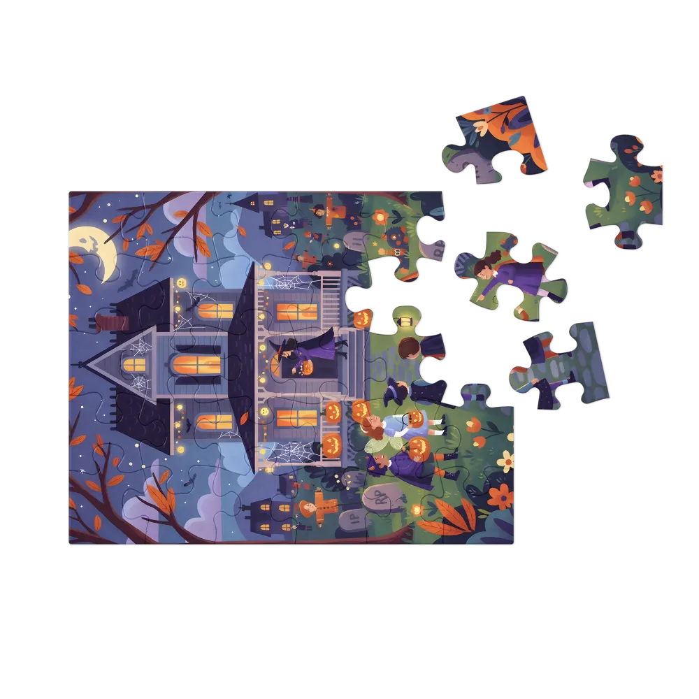 Moonlit Trick-or-Treat 
 Jigsaw Puzzle in Tin Box