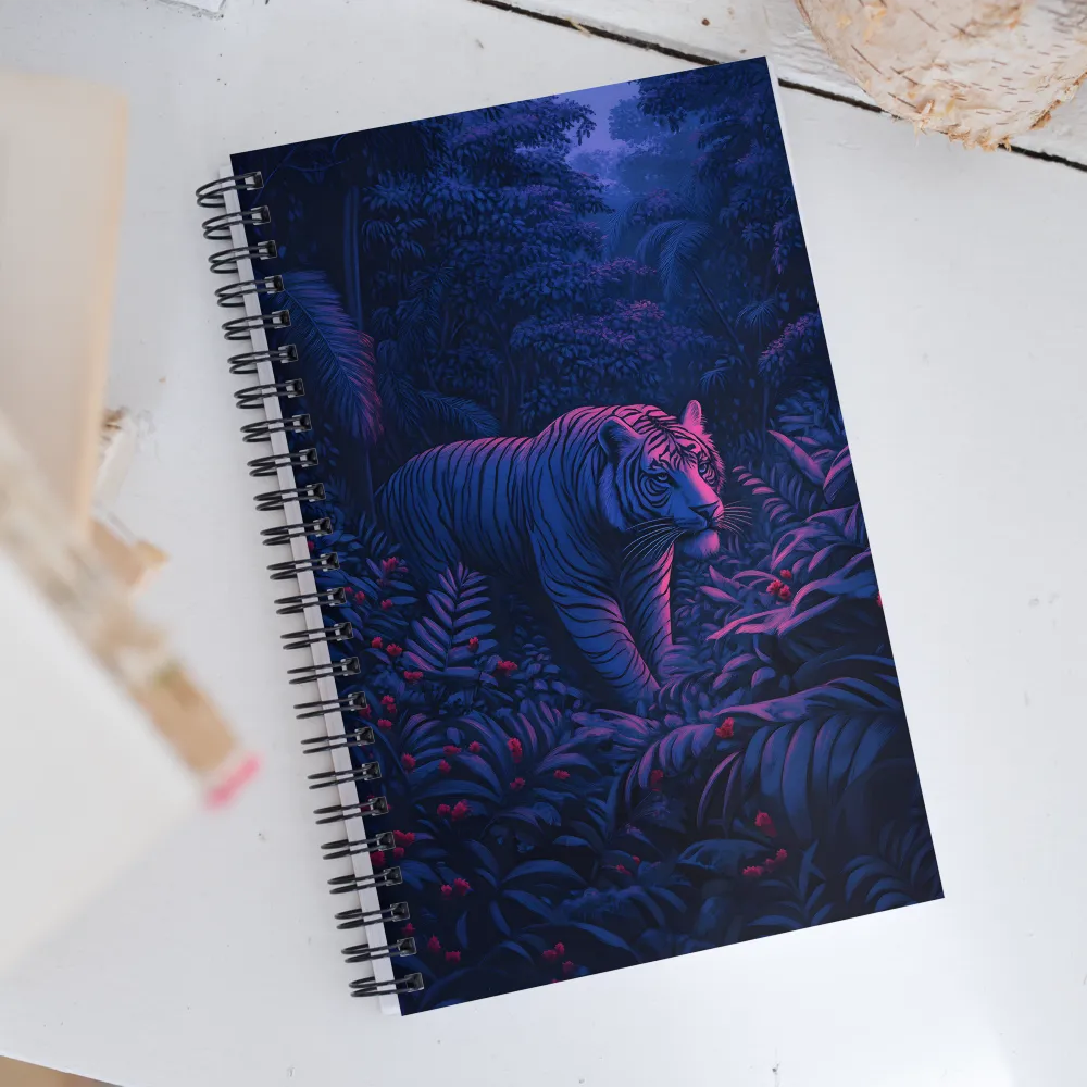 Mystic Prowler: The White Tiger in the Jungle | Spiral Notebook