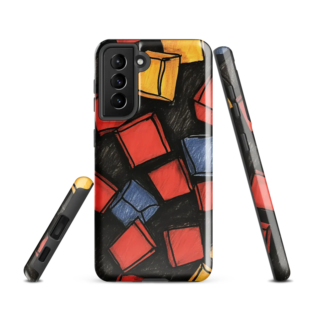 Vibrant Geometry in Motion | Phone Case |  S21 | Tough Case | Glossy