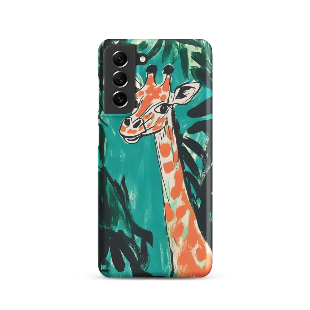 Curious Giraffe in Lush Greenery | Phone Case |  S21 | Snap Case | Matte