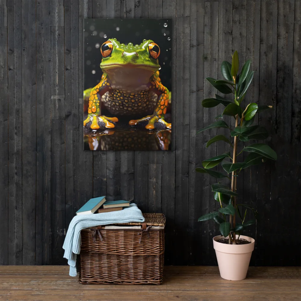 Emerald Elegance: The Frog in Focus | Thin Canvas | 24″×36″