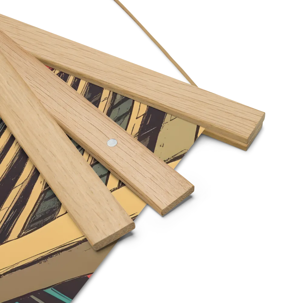 Urban Symphony | Poster With Oak Wood Hanger | 14″×14″